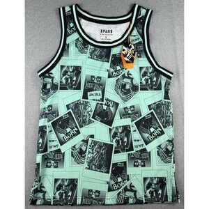 Spark Studio Collection Tank Top Mens Small Mint Graphic Mesh Streetwear NWT